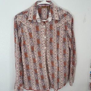Womens floral button down rodeo shirt